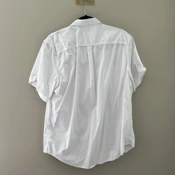 Calvin Klein Jeans White Short Sleeve Button-Up Shirt - Picture 2 of 3